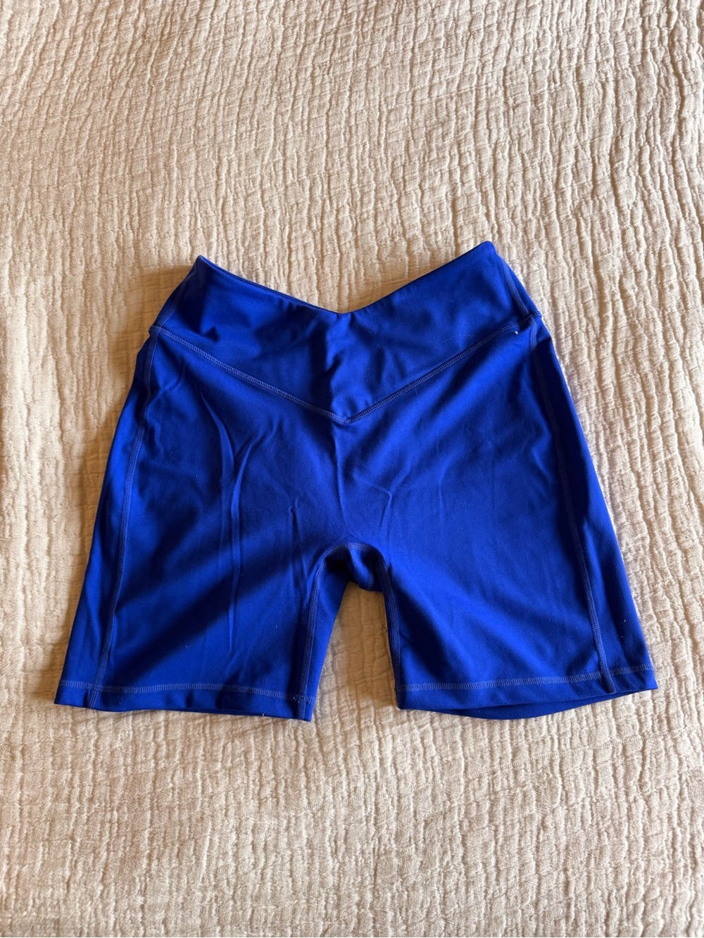 Sculpt V-Front High-Waist Bike Shorts - Cobalt Blue